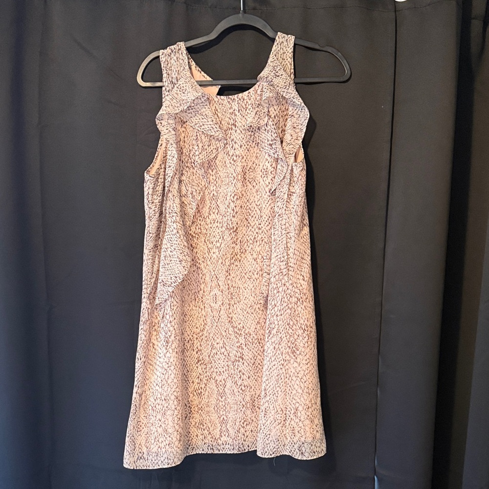 BCBGeneration Snake Print Mini Dress - Cream and Brown